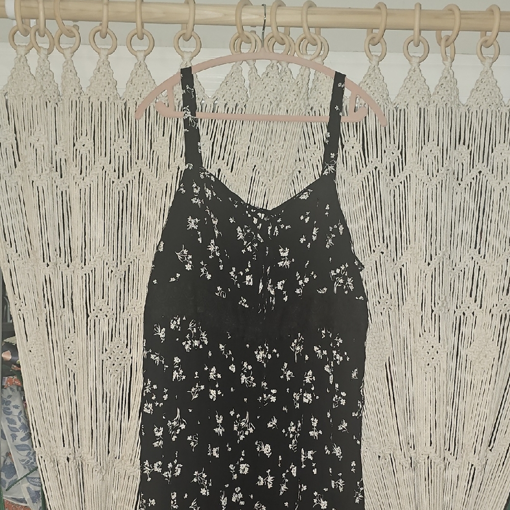 Torrid Black Dress with White Floral Design